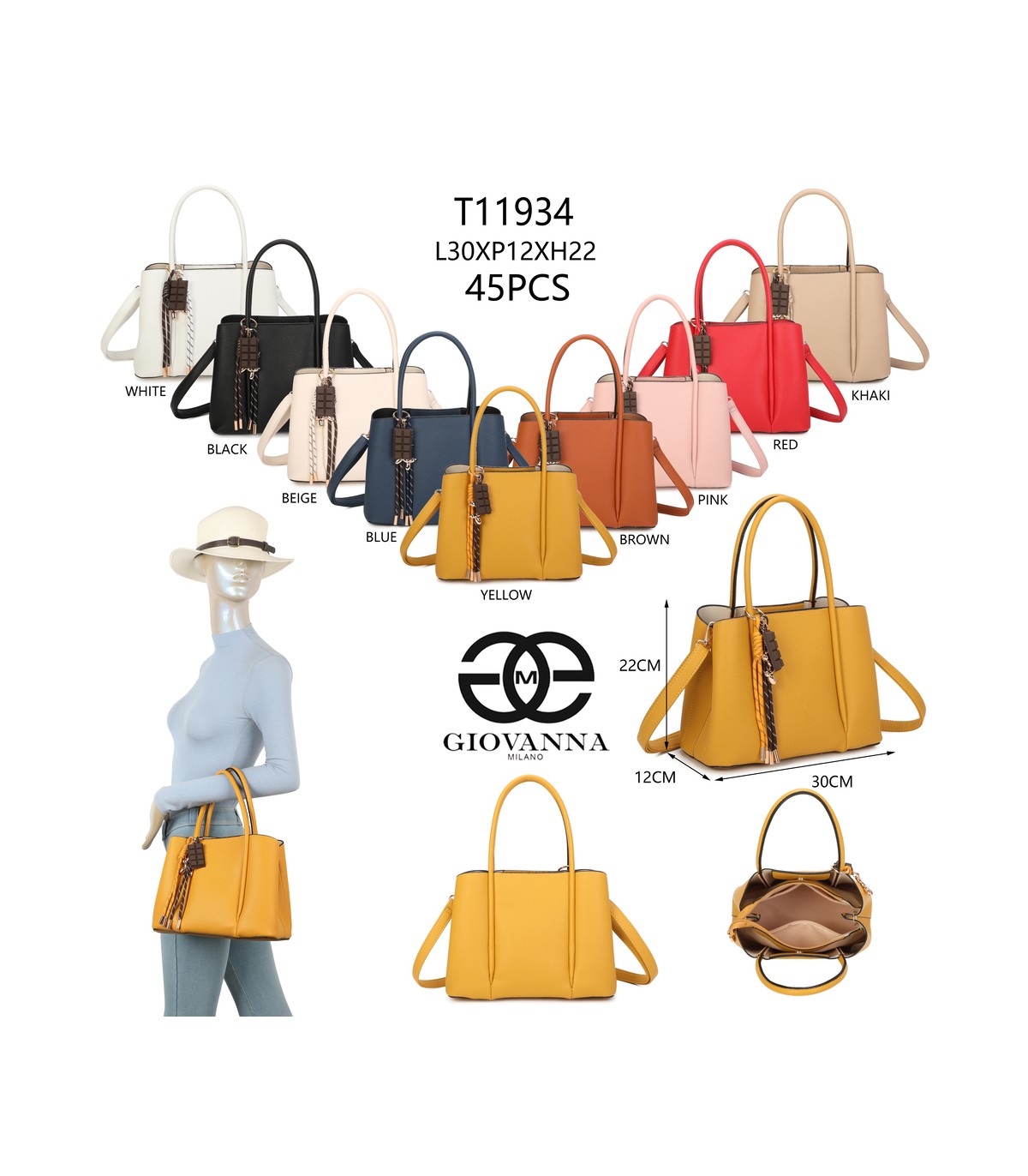 T11934-bolso tipo tote mediano con un diseño estructurado y minimalista