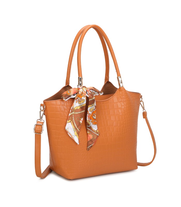 T11921-Bolso Acabado con relieve tipo piel de cocodrilo (croco)