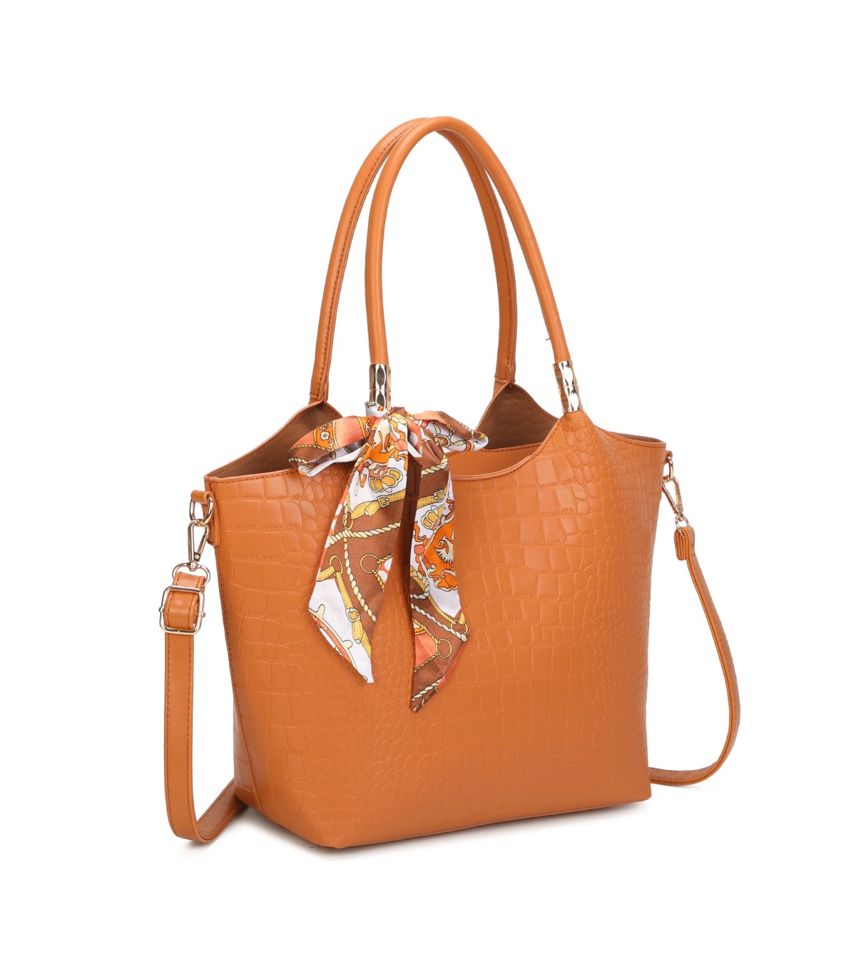 T11921-Bolso Acabado con relieve tipo piel de cocodrilo (croco)