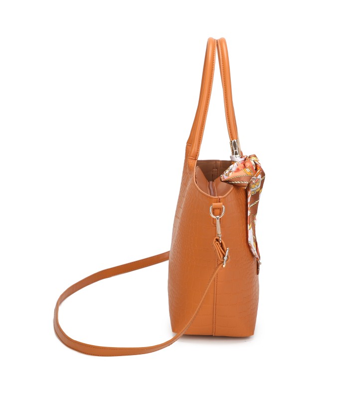 T11921-Bolso Acabado con relieve tipo piel de cocodrilo (croco)
