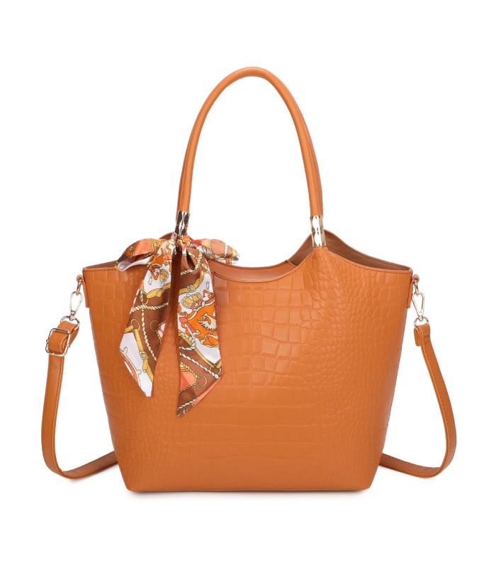 T11921-Bolso Acabado con relieve tipo piel de cocodrilo (croco)