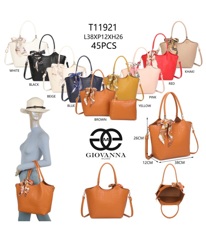 T11921-Bolso Acabado con relieve tipo piel de cocodrilo (croco)