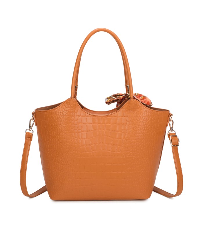 T11921-Bolso Acabado con relieve tipo piel de cocodrilo (croco)