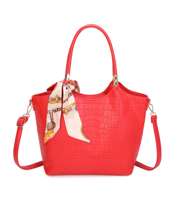 T11921-Bolso Acabado con relieve tipo piel de cocodrilo (croco)