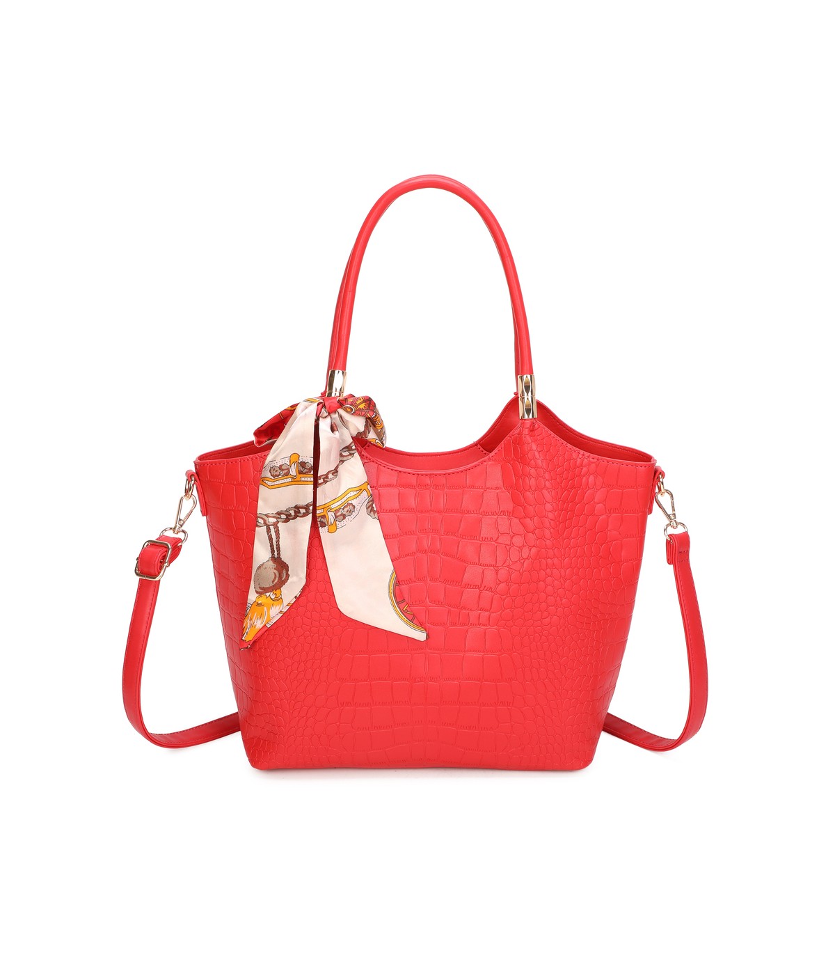 T11921-Bolso Acabado con relieve tipo piel de cocodrilo (croco)