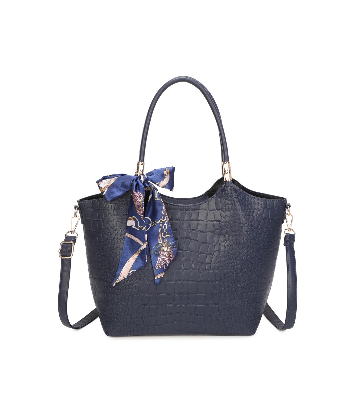 T11921-Bolso Acabado con relieve tipo piel de cocodrilo (croco)