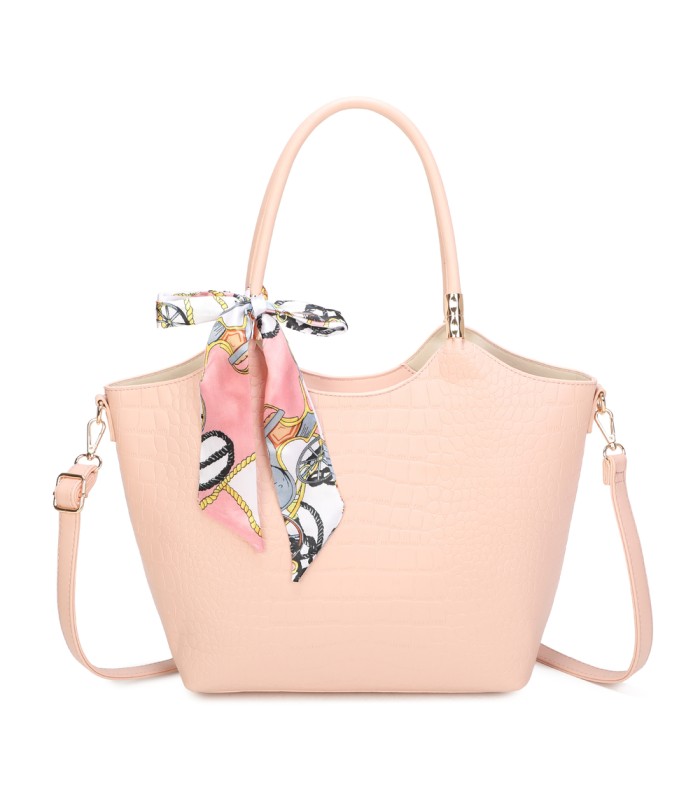 T11921-Bolso Acabado con relieve tipo piel de cocodrilo (croco)