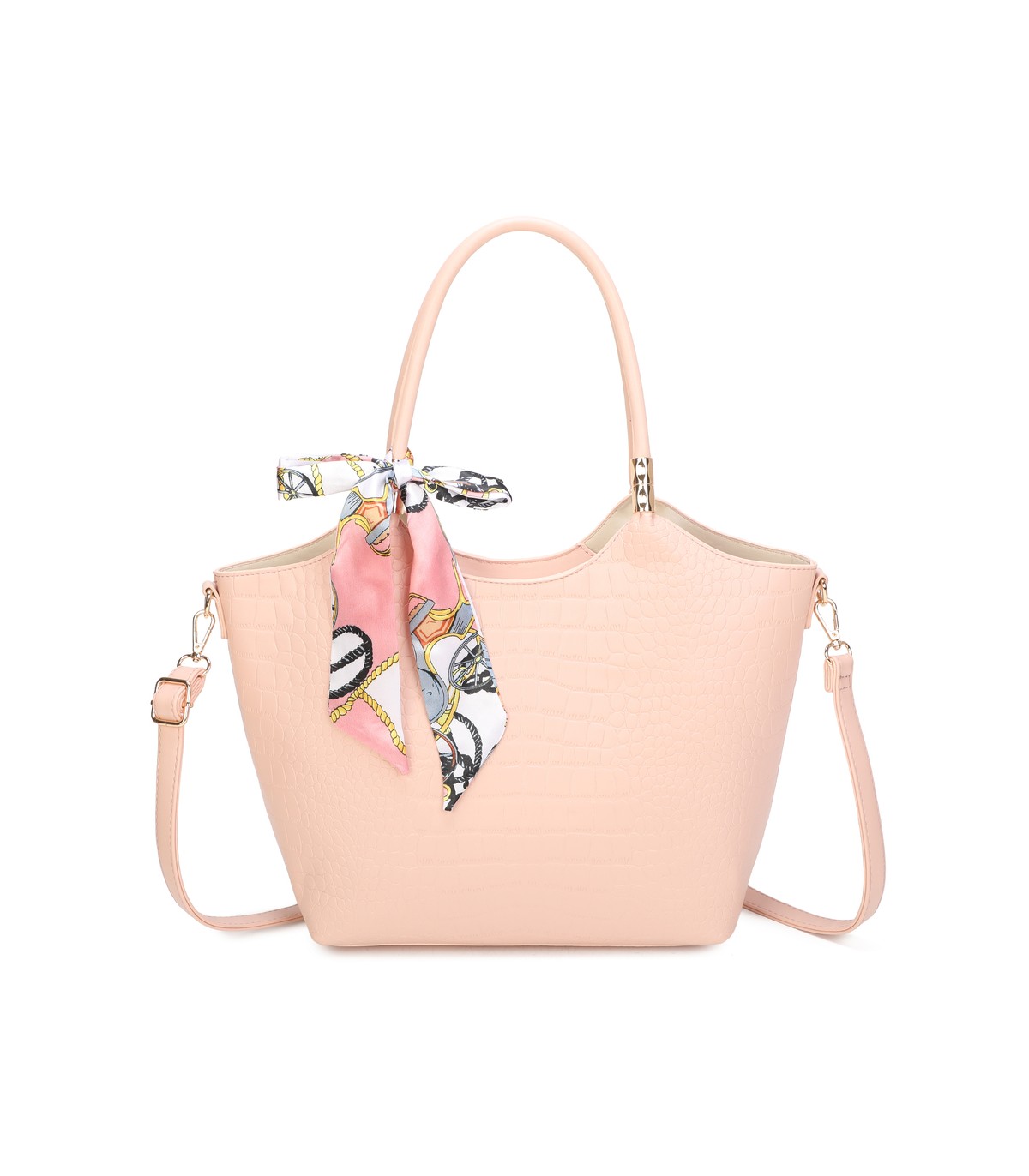 T11921-Bolso Acabado con relieve tipo piel de cocodrilo (croco)