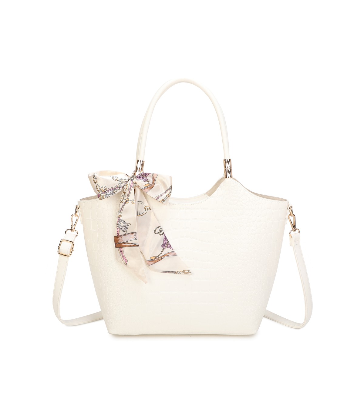 T11921-Bolso Acabado con relieve tipo piel de cocodrilo (croco)