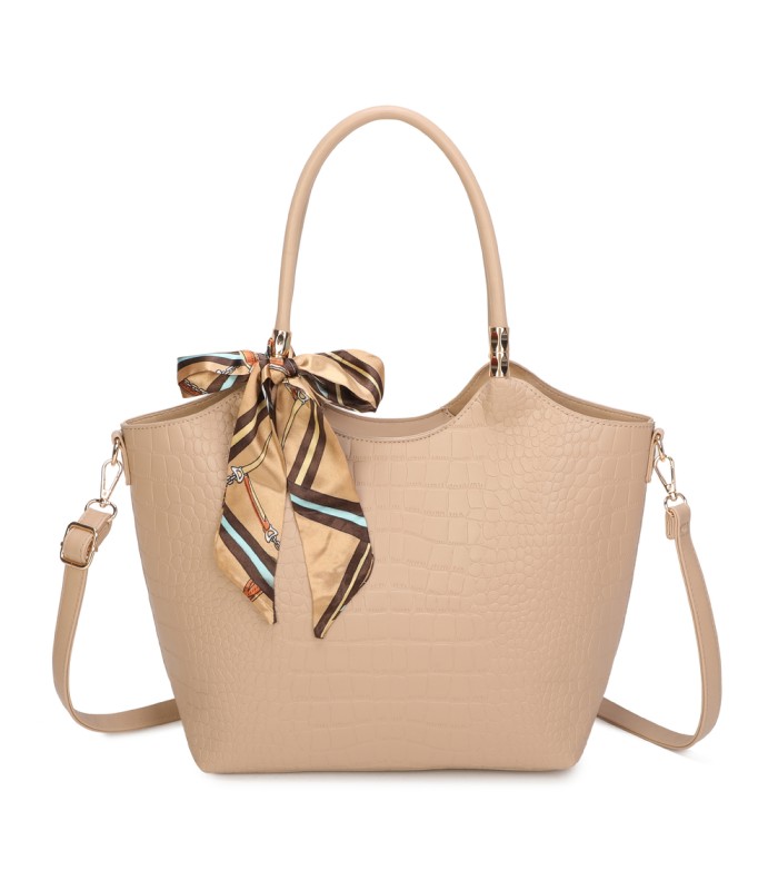 T11921-Bolso Acabado con relieve tipo piel de cocodrilo (croco)