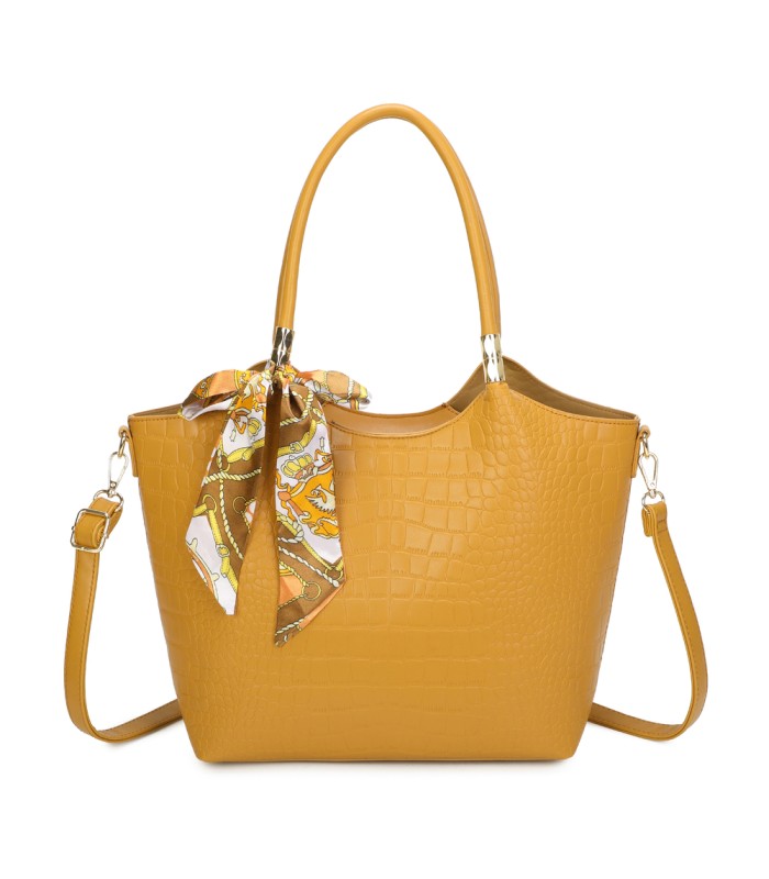T11921-Bolso Acabado con relieve tipo piel de cocodrilo (croco)