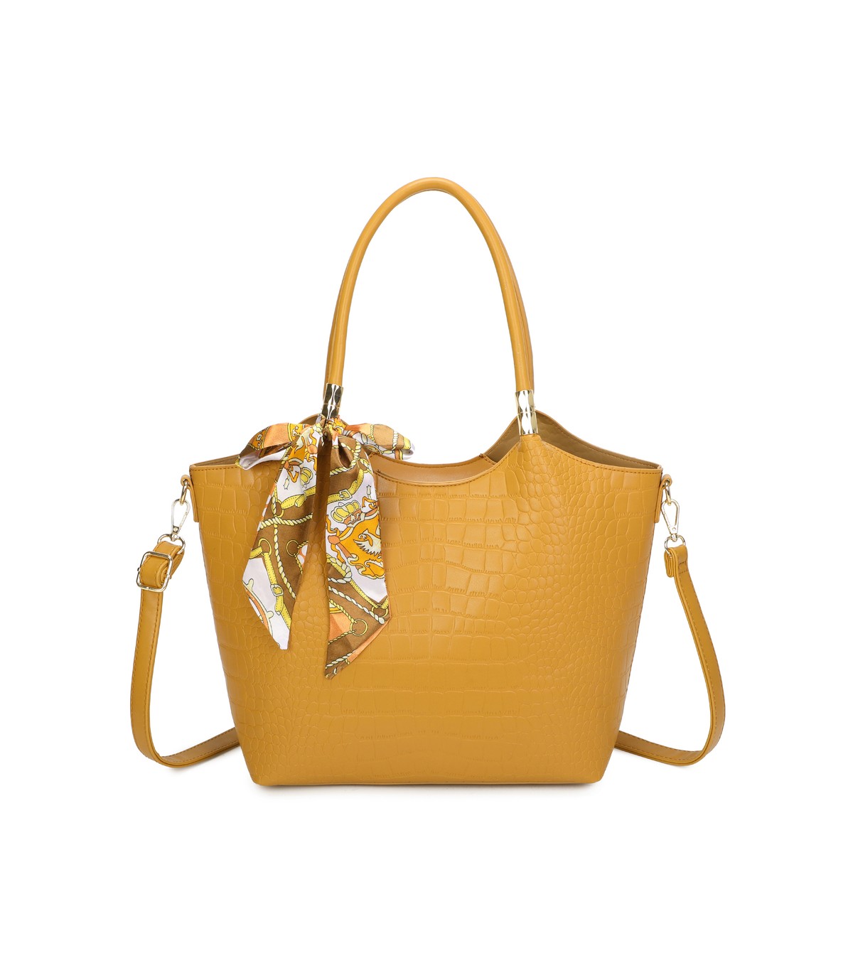 T11921-Bolso Acabado con relieve tipo piel de cocodrilo (croco)