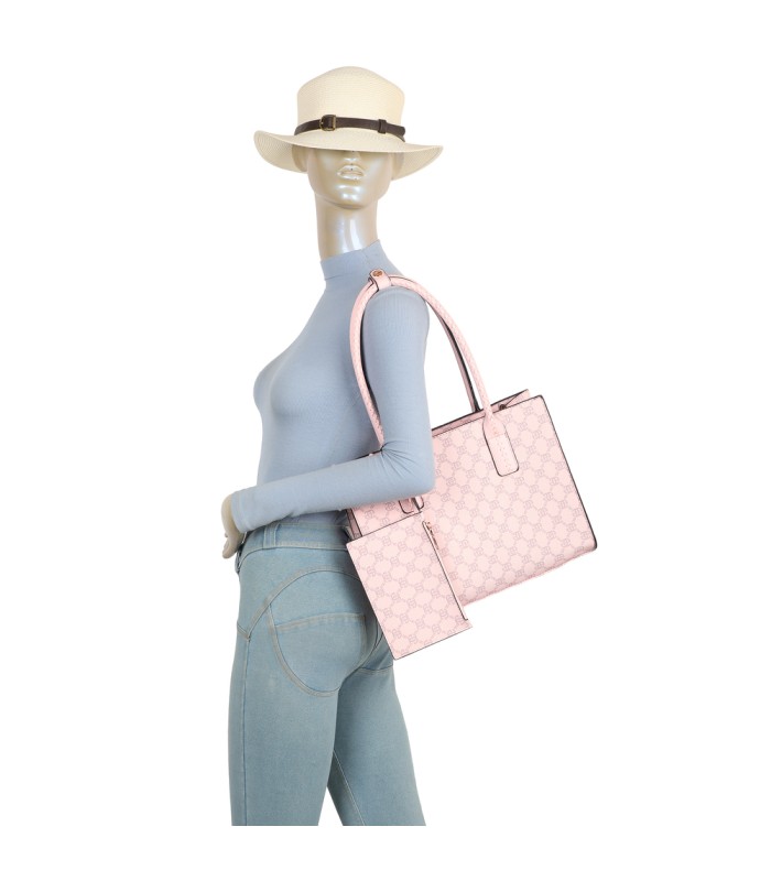 T11925- Bolso con Diseño de monograma geométrico clásico