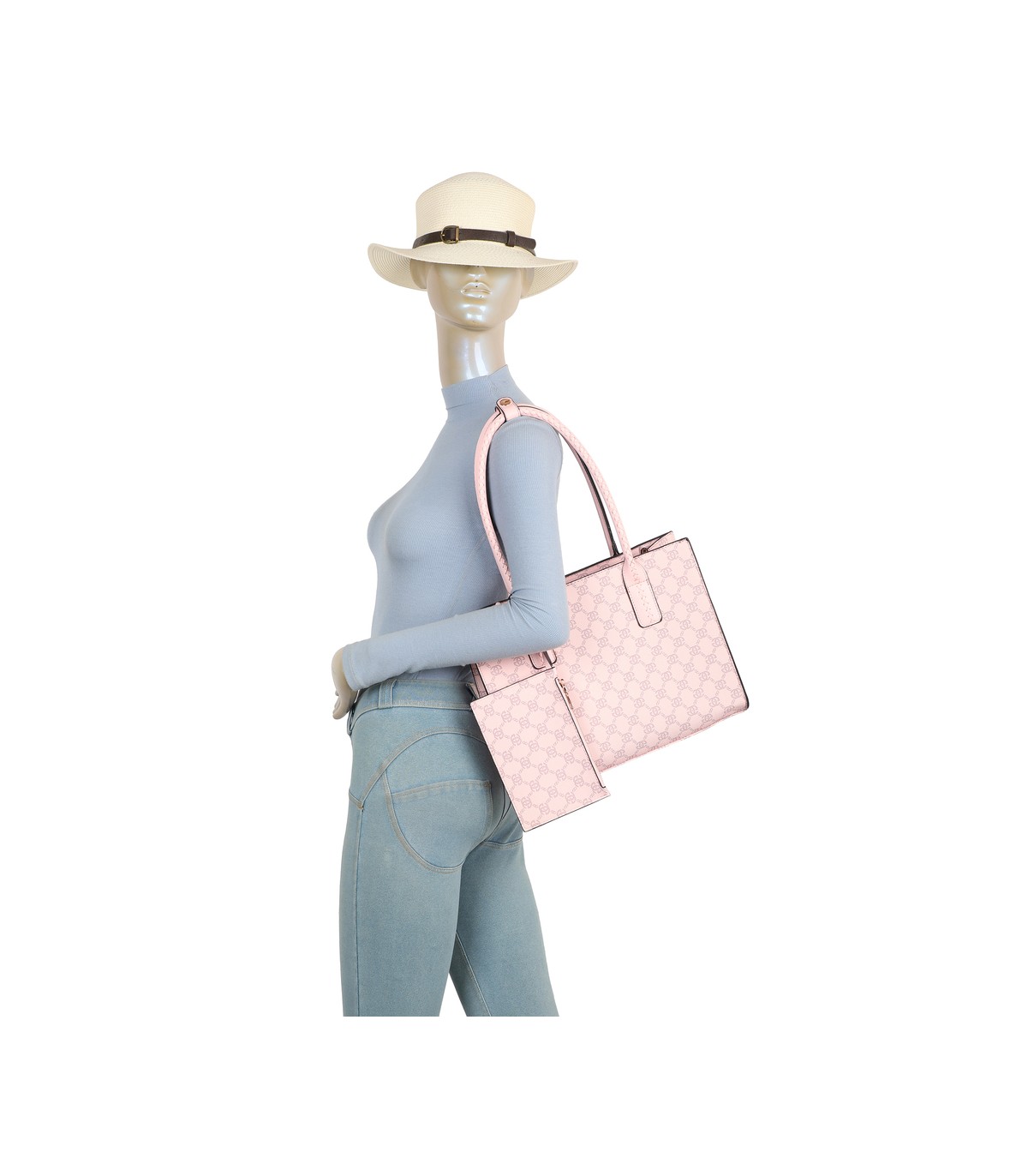 T11925- Bolso con Diseño de monograma geométrico clásico