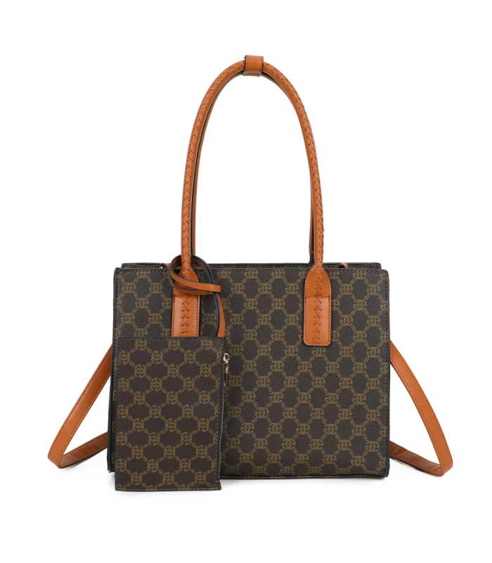 T11925- Bolso con Diseño de monograma geométrico clásico
