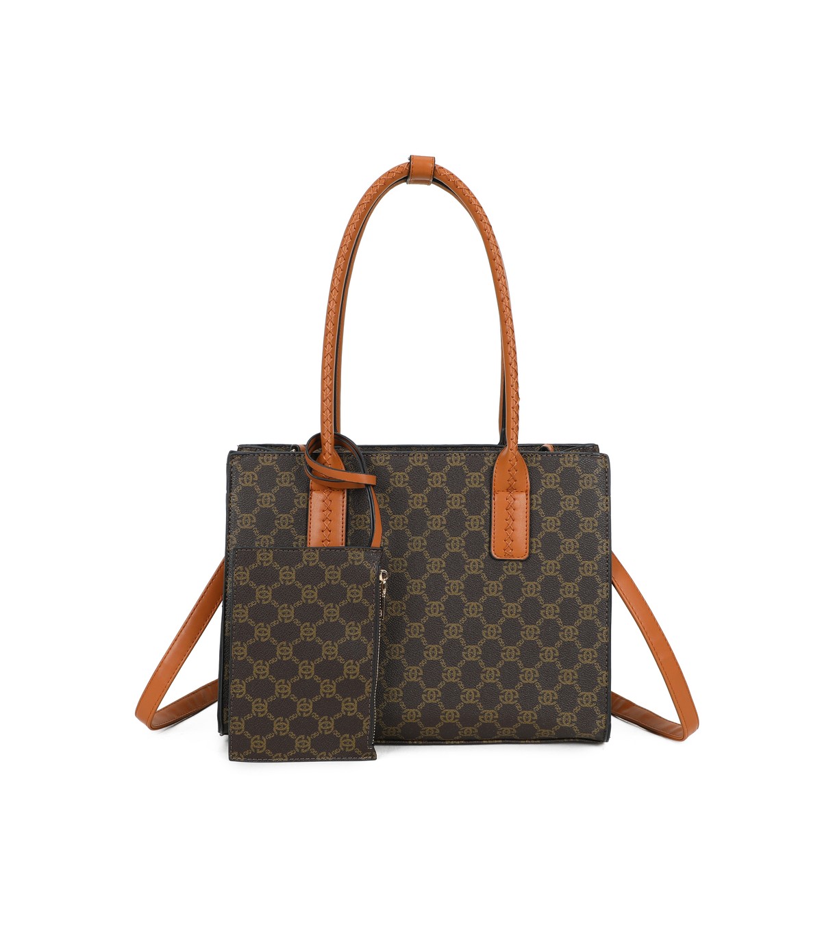 T11925- Bolso con Diseño de monograma geométrico clásico