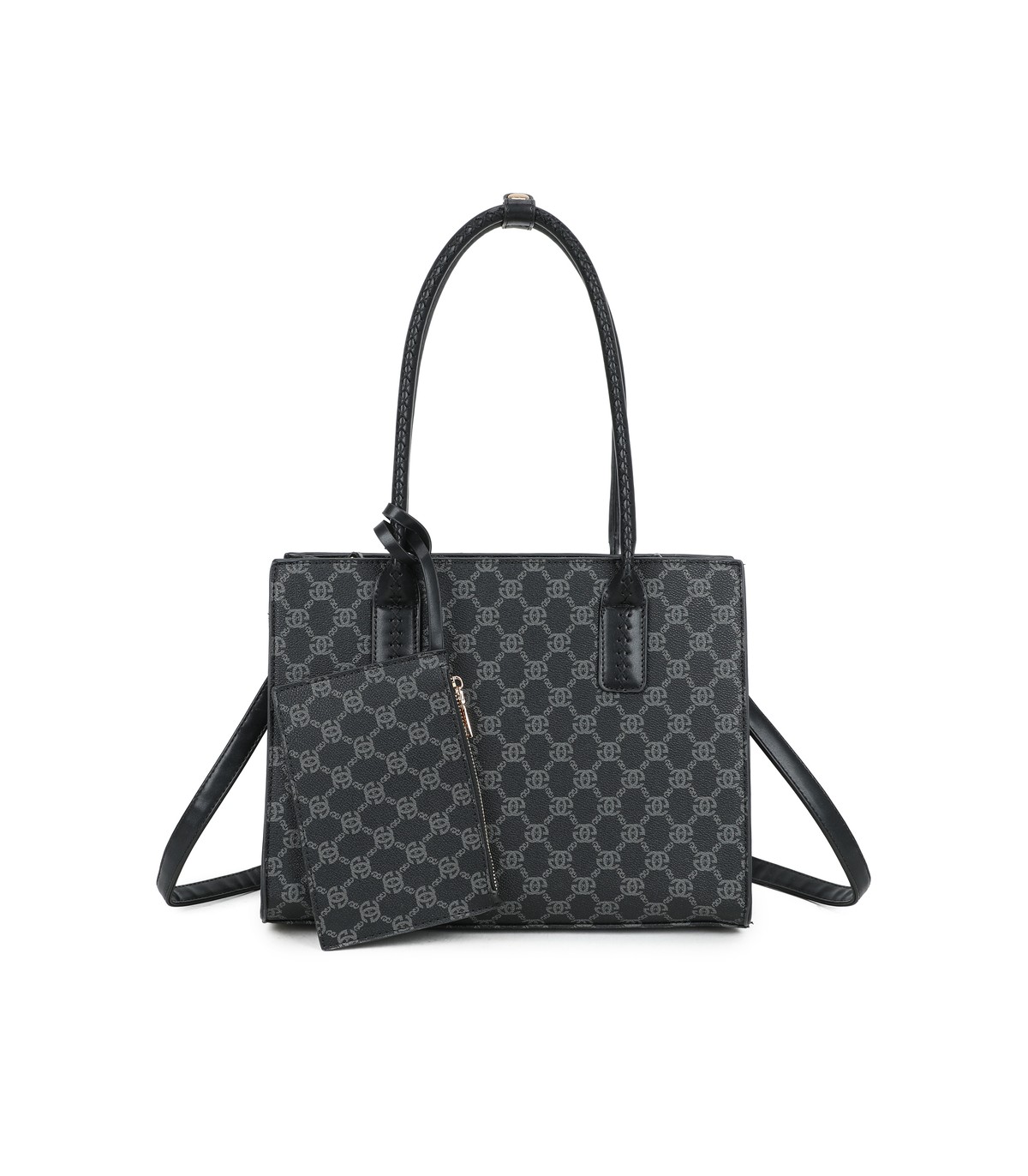 T11925- Bolso con Diseño de monograma geométrico clásico