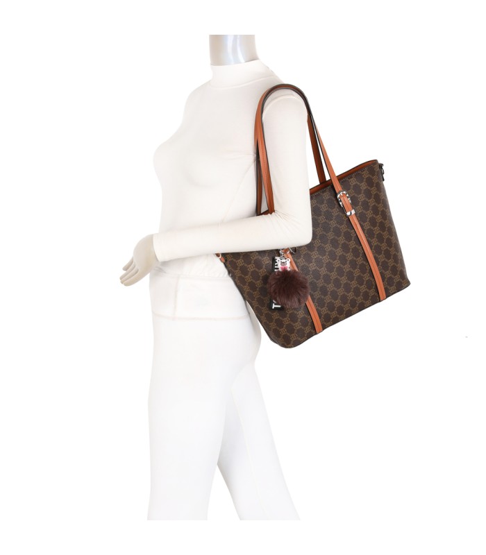 T11785-Bolso tipo "Shopper/Tote" de gran capacidad con una silueta estructurada y elegante.