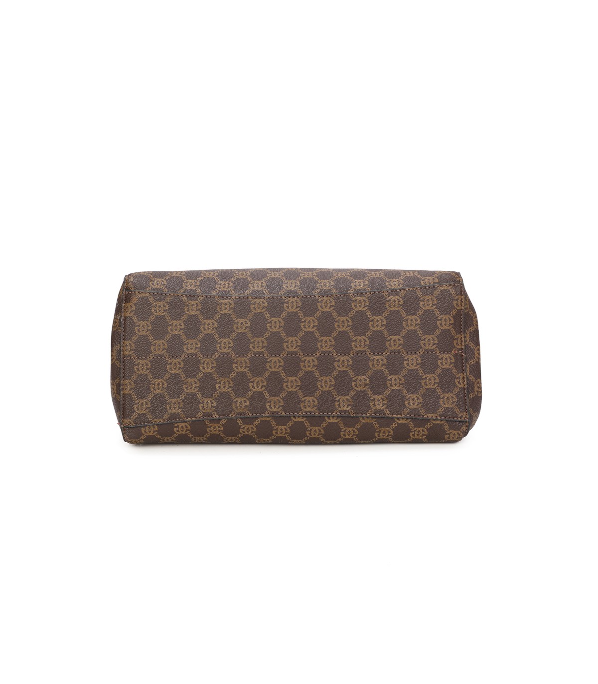 T11924-Bolso tipo tote elegante con monograma clásico y detalles modernos de cadenas