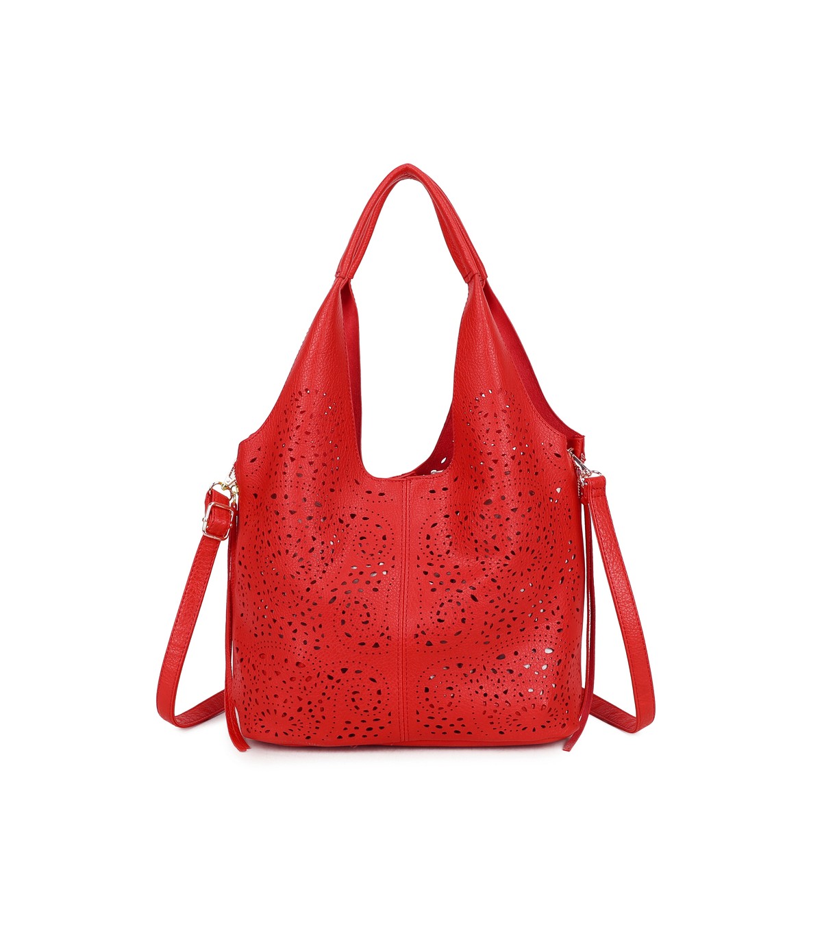 T11928-Bolso tipo Hobo o de hombro, caracterizado por un diseño artístico con calados