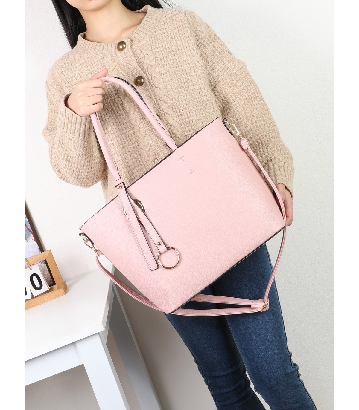 T11932-bolso tipo tote con estilo clasico