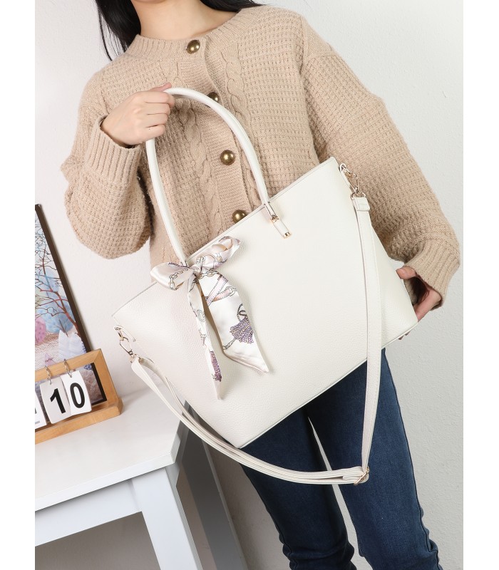 T11943-Bolso Tote Clásico con Pañuelo