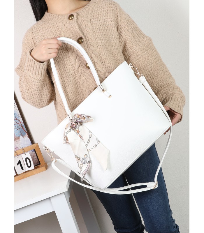 T11943-Bolso Tote Clásico con Pañuelo
