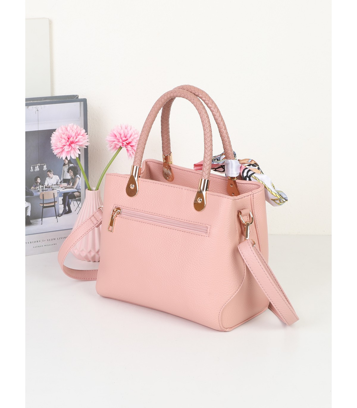 T11944-Mini Satchel Elegante con Pañuelo