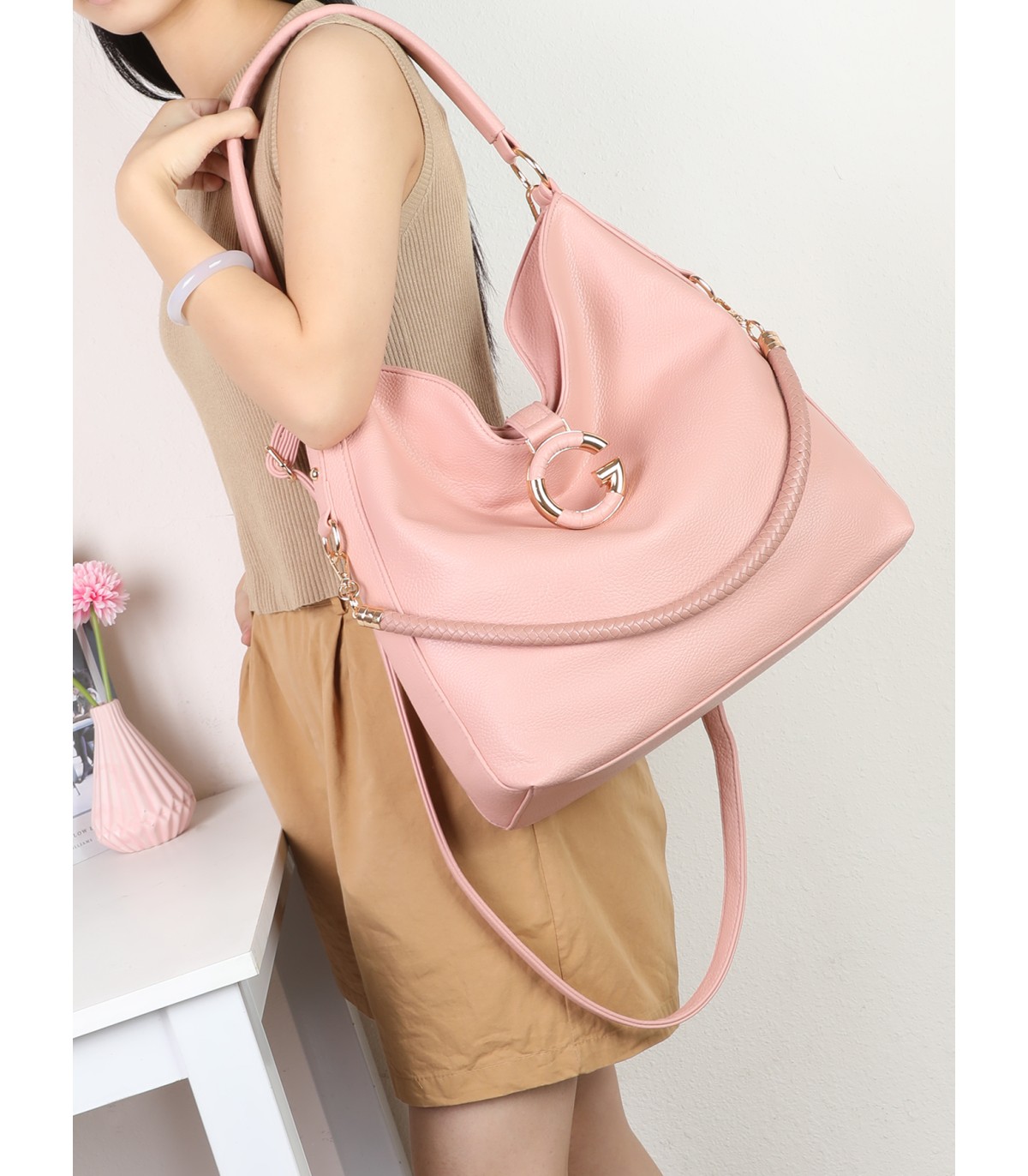 T11946-Bolso Hobo de Gran Capacidad