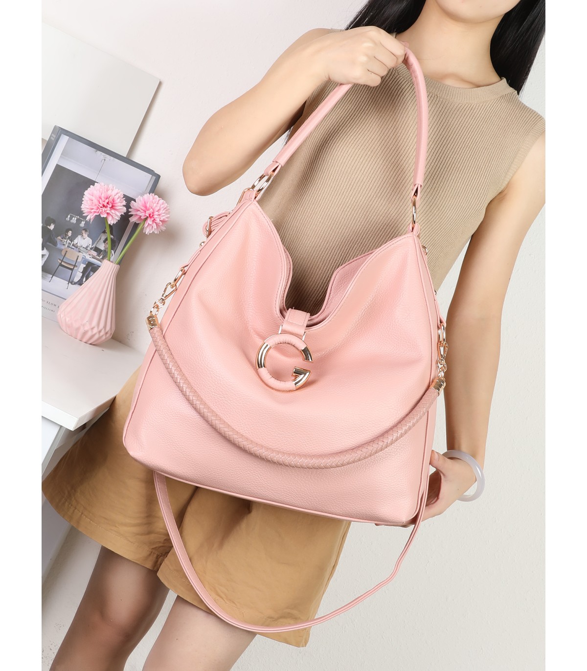 T11946-Bolso Hobo de Gran Capacidad