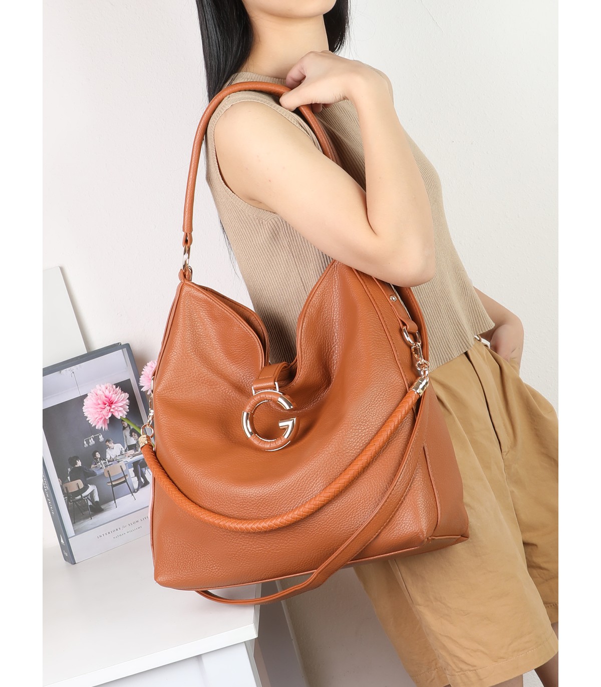 T11946-Bolso Hobo de Gran Capacidad