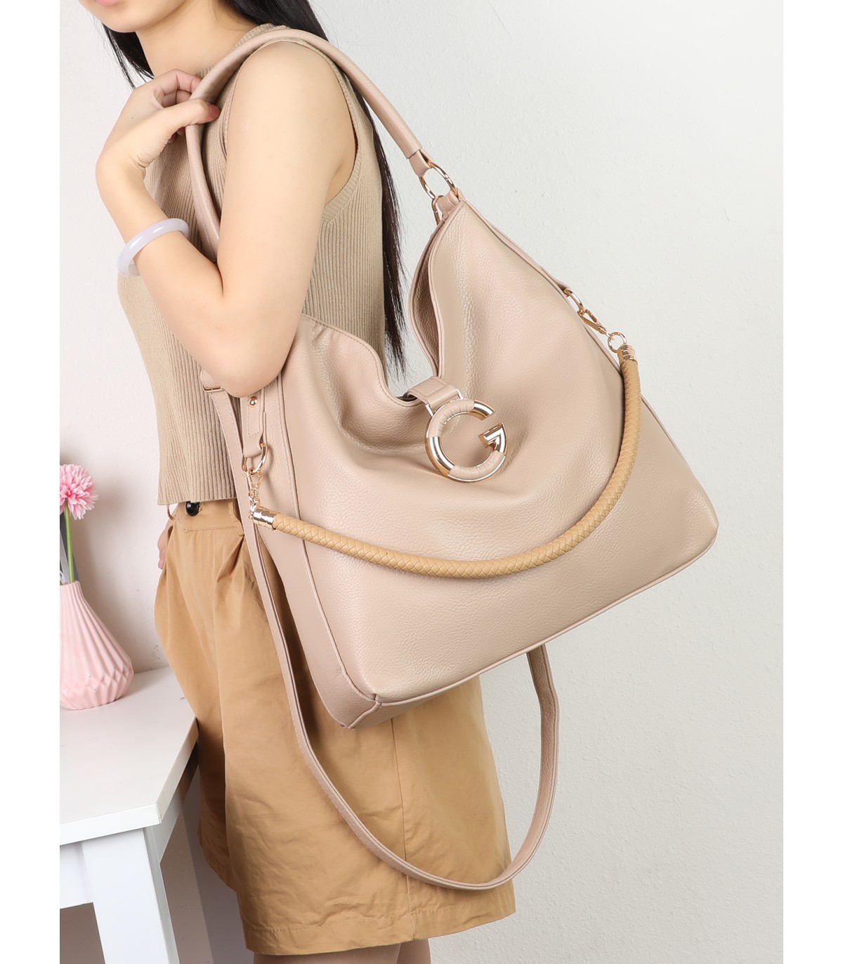 T11946-Bolso Hobo de Gran Capacidad