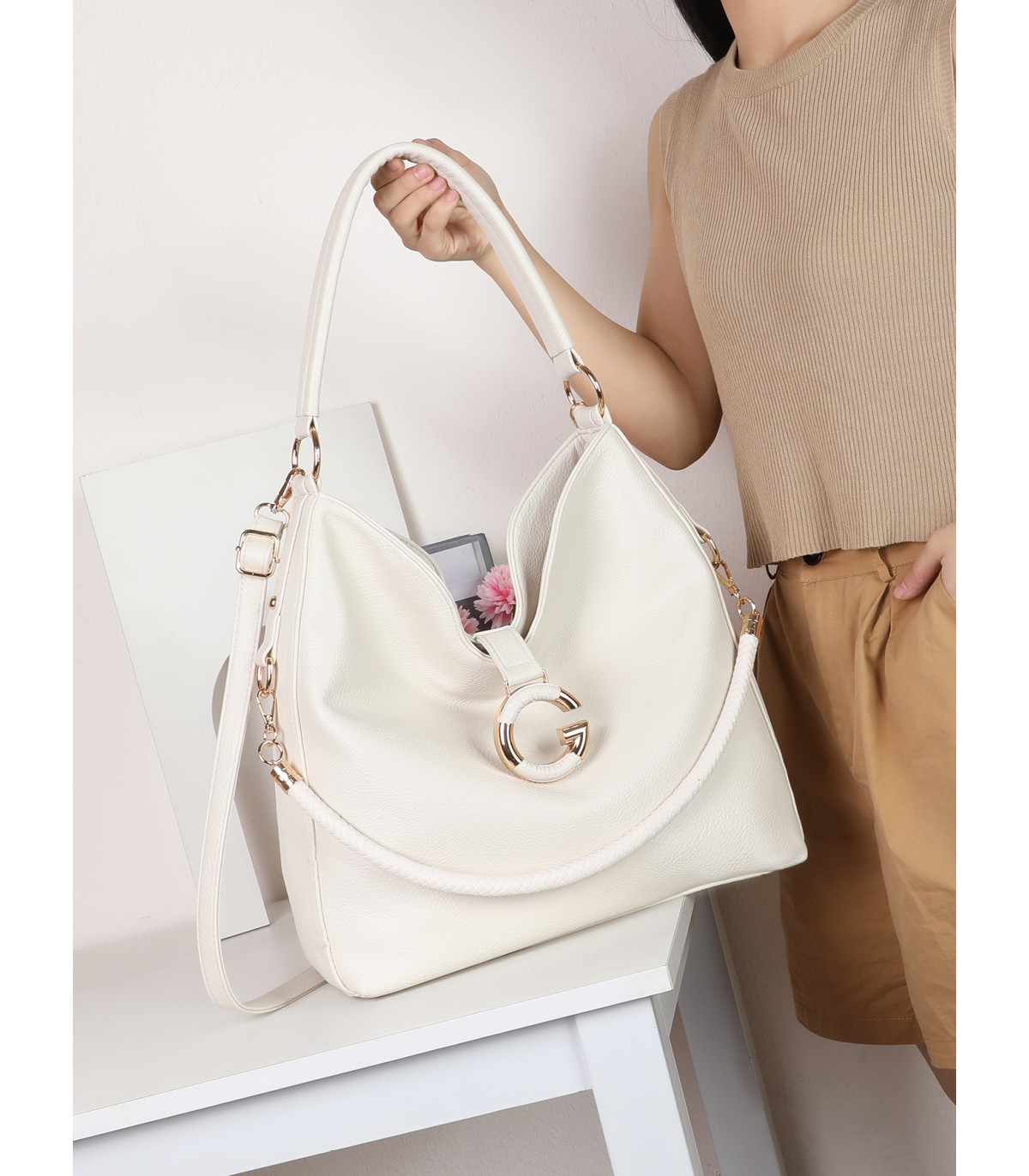 T11946-Bolso Hobo de Gran Capacidad