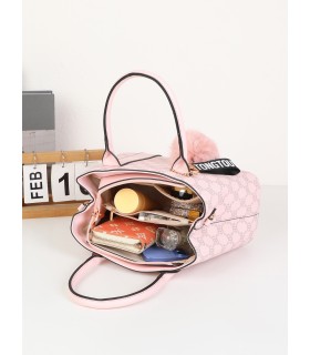 T11775 - Bolso con pompón y osito patrón de marca Giovanna Milano