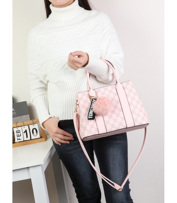 T11775 - Bolso con pompón y osito patrón de marca Giovanna Milano