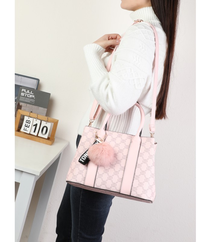 T11775 - Bolso con pompón y osito patrón de marca Giovanna Milano