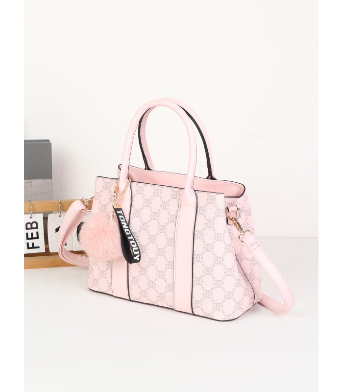 T11775 - Bolso con pompón y osito patrón de marca Giovanna Milano