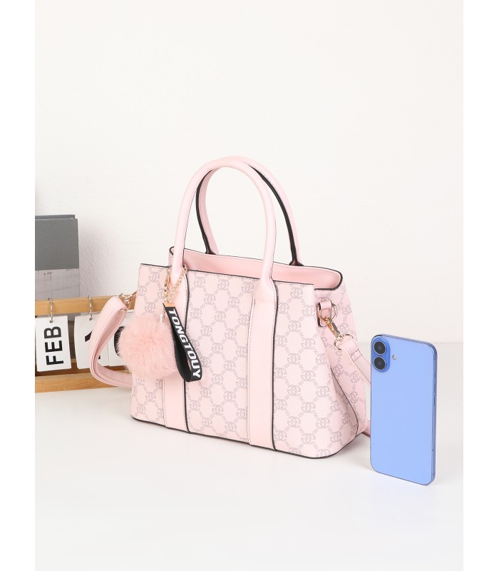T11775 - Bolso con pompón y osito patrón de marca Giovanna Milano