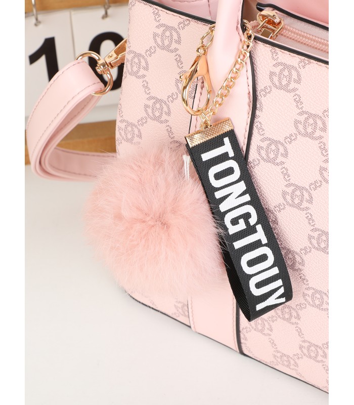 T11775 - Bolso con pompón y osito patrón de marca Giovanna Milano