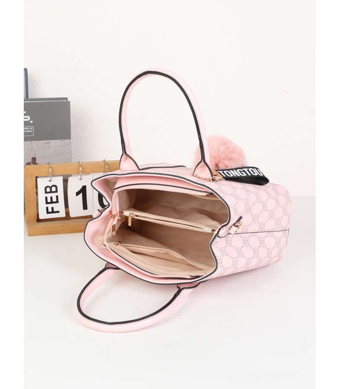 T11775 - Bolso con pompón y osito patrón de marca Giovanna Milano