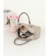 T11844 - Bolso rectangular casi redondo con decoración de bolitas
