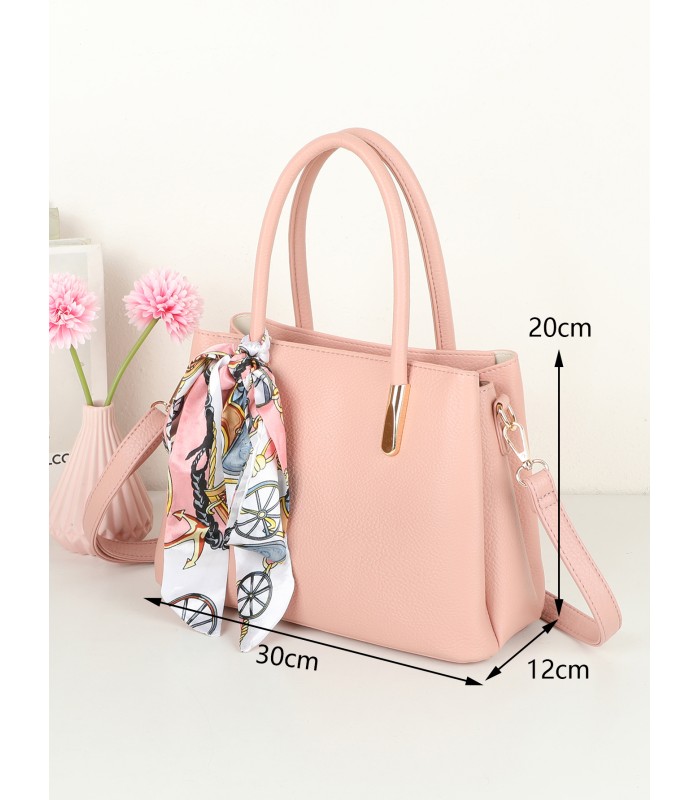 T11950-Bolso de Mano Elegante con Pañuelo Decorativo