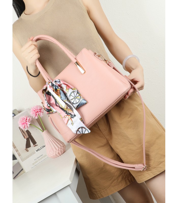 T11950-Bolso de Mano Elegante con Pañuelo Decorativo