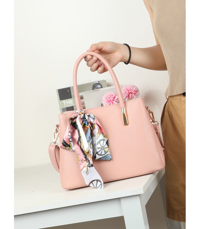 T11950-Bolso de Mano Elegante con Pañuelo Decorativo
