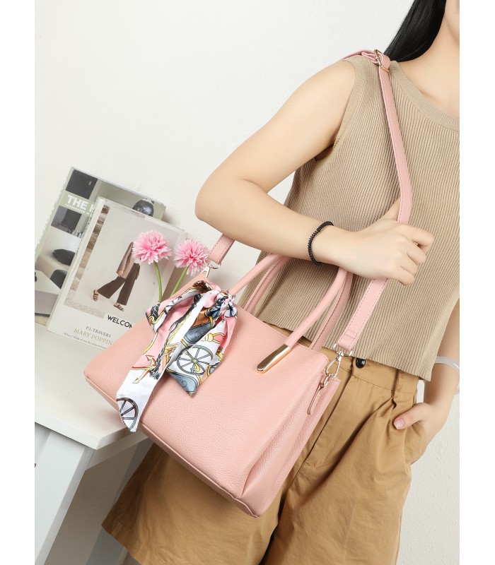 T11950-Bolso de Mano Elegante con Pañuelo Decorativo