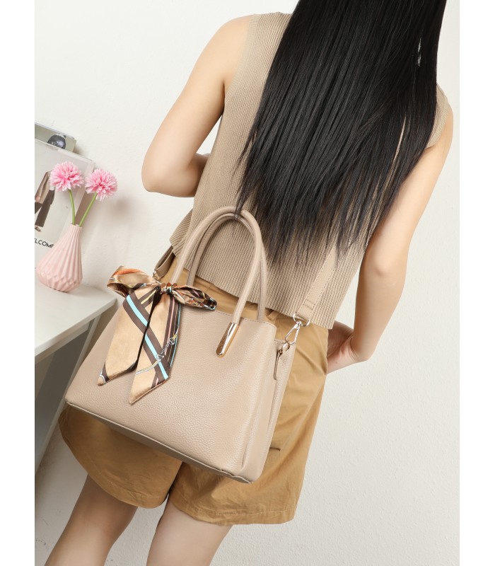 T11950-Bolso de Mano Elegante con Pañuelo Decorativo
