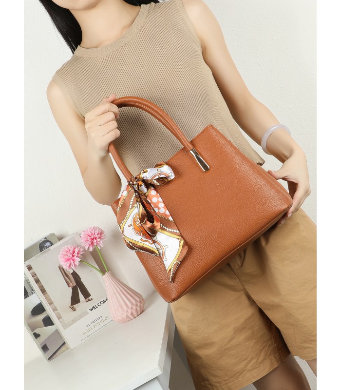 T11950-Bolso de Mano Elegante con Pañuelo Decorativo