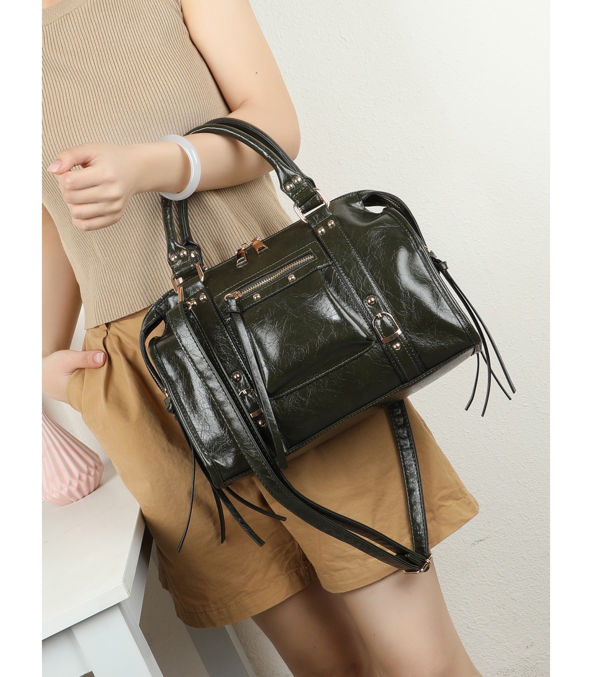 T11965-Bolso de Mano Estilo Urbano