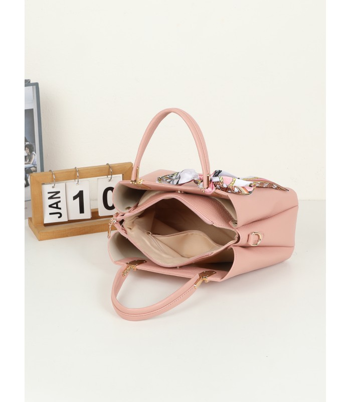 T11940-Bolso de Mano Clásico con Detalle de Pañuelo