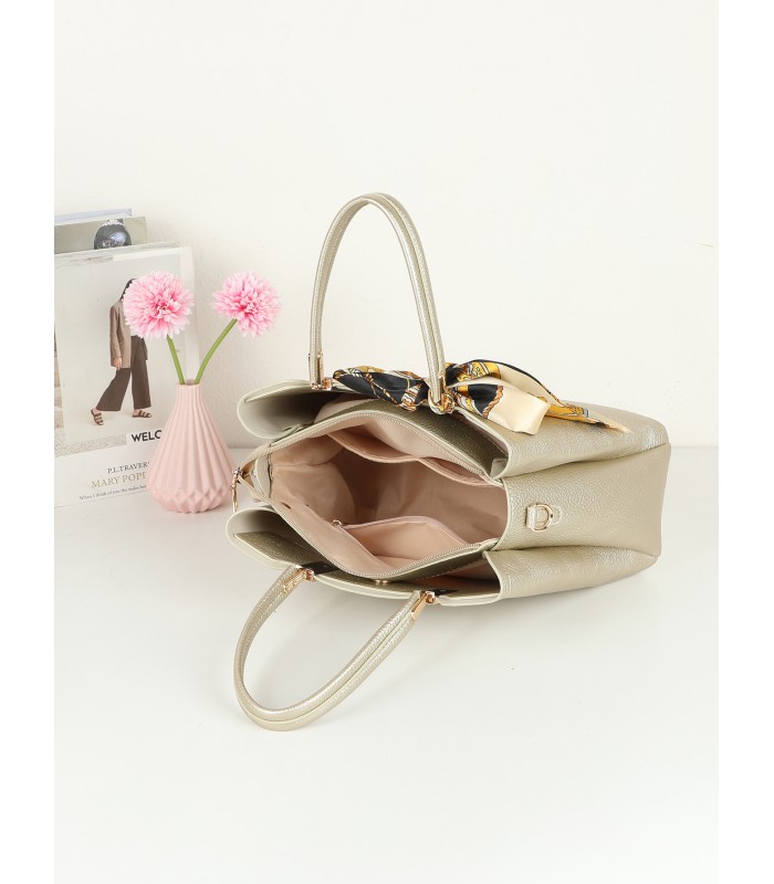 T11941-Bolso Tote Estructurado con Pañuelo de Gala